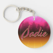 Sadie Vorname Name golden pink Schlüsselanhänger Sleutelhanger (Voorkant)