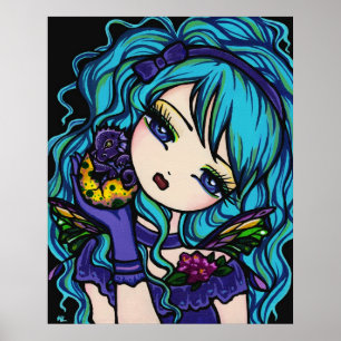 Sadie's Dragon Fairy Princess Dragon Fantasy Art Poster
