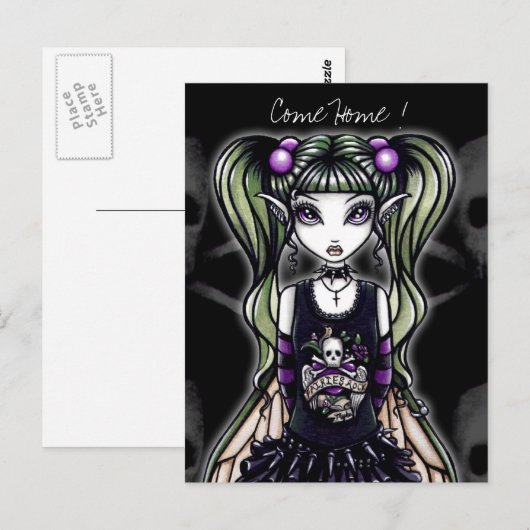 Sadie's "Kom naar huis! "Gothic Fairy Briefkaart (Voorkant / Achterkant)