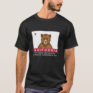 Sadifornia California Vlag Sociaal Norcal Cencal S T-shirt