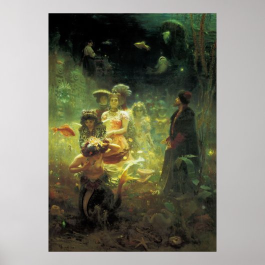 Sadko in het onderwaterKoninkrijk door Ilya Repin Poster (Voorkant)