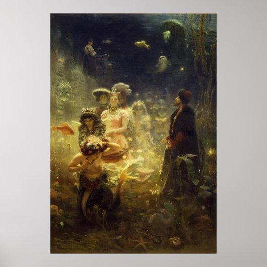 Sadko in het onderwaterKoninkrijk Ilya Repin Merma Poster (Voorkant)