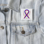 SADS Awareness Ribbon Angel Custom Button Pins (In situ)