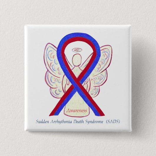 SADS Awareness Ribbon Angel Custom Button Pins (Voorkant)