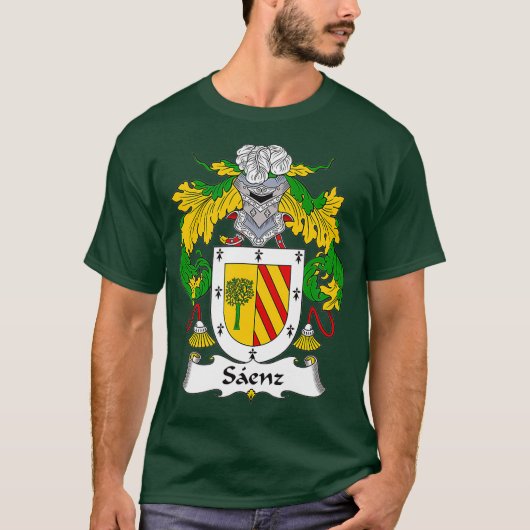 Saenz Coat of Arms Family Crest T-shirt (Voorkant)