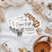 Safair Oerwoud Cute Baby shower Diaper Raffle Kaar Informatiekaartje