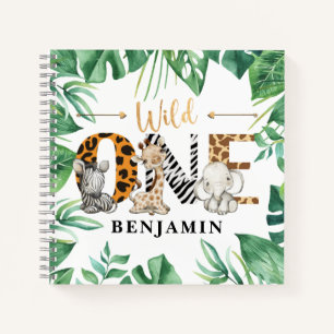 Safari 1e Verjaardag Gastenboek Spiral Notitieboek