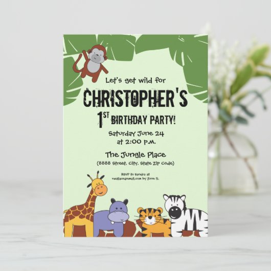 Safari 1e verjaardag | Laten we wild worden Kaart (Staand voorkant)