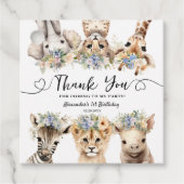 Safari 1e verjaardagsfeest Oerwoud Animals Boy Bedankjes Labels (Voorkant)