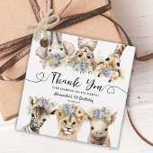 Safari 1e verjaardagsfeest Oerwoud Animals Boy Bedankjes Labels