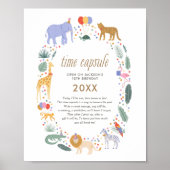 Safari 1e Verjaardagsfeest Tijd Capsule teken Poster (Voorkant)