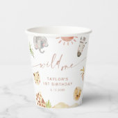 SAFARI 1e verjaardagsfeestje Papieren Bekers (Voorkant)