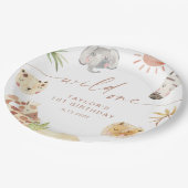 SAFARI 1e verjaardagsfeestje Papieren Bordje (Gekanteld)