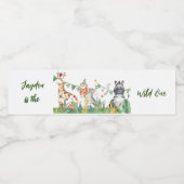 Safari 1st Birthday Beverage Label Set Waterfles Etiket (Enkel label)