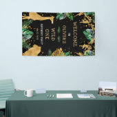 Safari 1st verjaardag van Groene Gold Black Spandoek (Beurs)