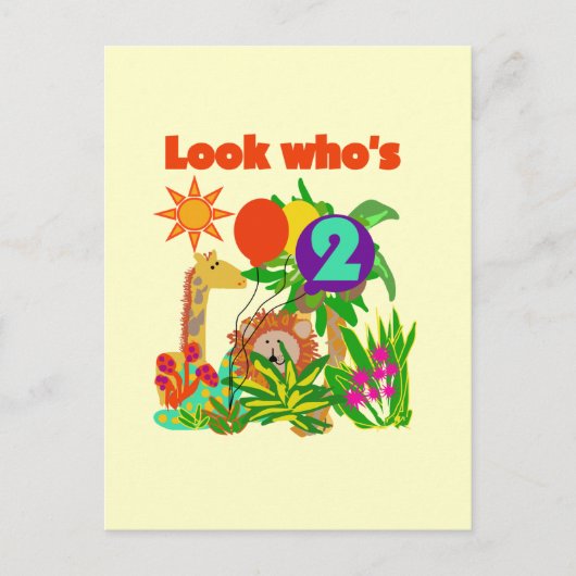 Safari 2e verjaardag T-shirts en geschenken Briefkaart (Voorkant)