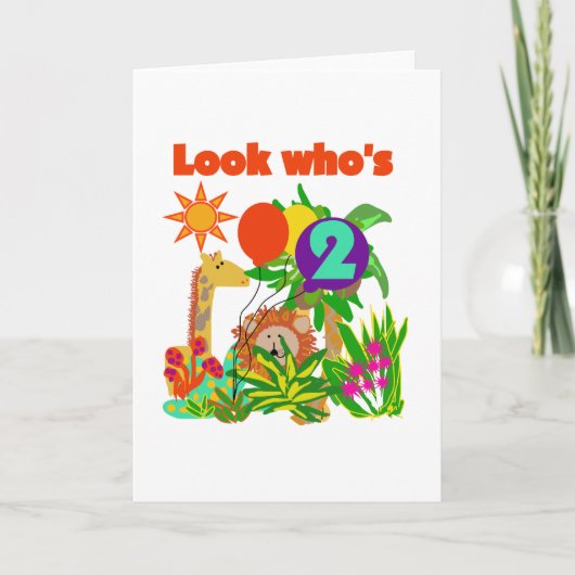 Safari 2e verjaardag T-shirts en geschenken Kaart (Voorkant)