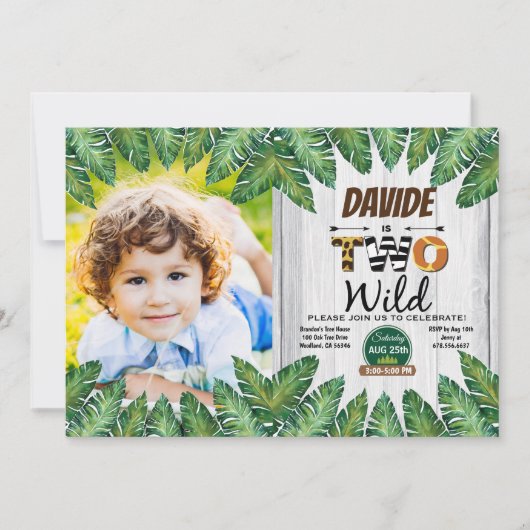 Safari 2e verjaardagsfeest foto uitnodiging (Voorkant)