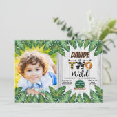 Safari 2e verjaardagsfeest foto uitnodiging (Staand voorkant)