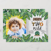 Safari 2e verjaardagsfeest foto uitnodiging (Voorkant / Achterkant)