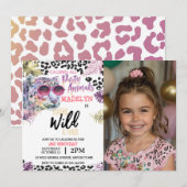 Safari 3e Meisje Jong Wild Drie Foto Verjaardag Kaart (Voorkant / Achterkant)