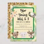 Safari 3e Verjaardag Feest Uitnodiging (Voorkant / Achterkant)