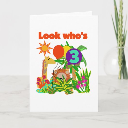 Safari 3e verjaardag Tshirts en geschenken Kaart (Voorkant)