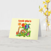 Safari 3e verjaardag Tshirts en geschenken Kaart (Gele Bloem)