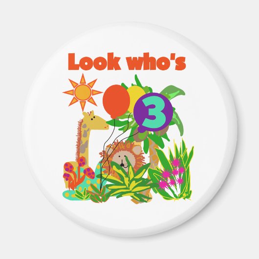 Safari 3e verjaardag Tshirts en geschenken Magneet (Voorkant)