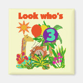 Safari 3e verjaardag Tshirts en geschenken Magneet (Voorkant)