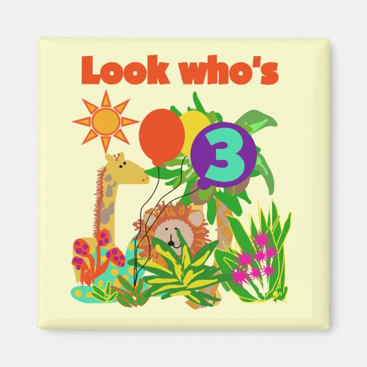 Safari 3e verjaardag Tshirts en geschenken Magneet (Voorkant)