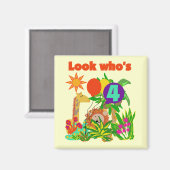 Safari 4e verjaardag Tshirts en geschenken Magneet (Voorkant / Achterkant)