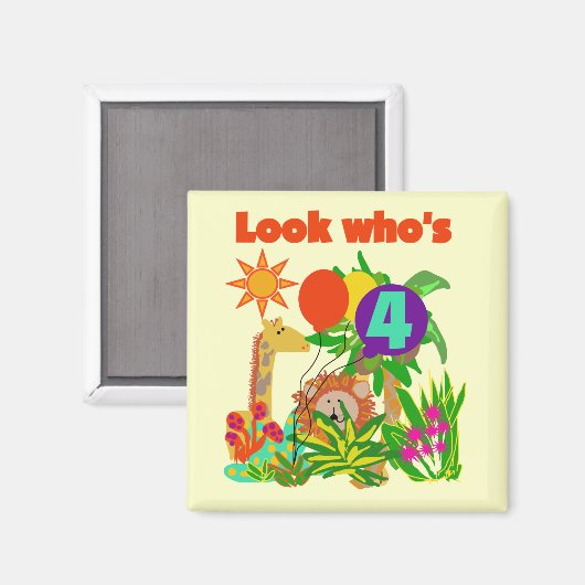 Safari 4e verjaardag Tshirts en geschenken Magneet (Voorkant / Achterkant)