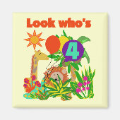 Safari 4e verjaardag Tshirts en geschenken Magneet (Voorkant)