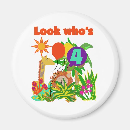 Safari 4e verjaardag Tshirts en geschenken Magneet (Voorkant)