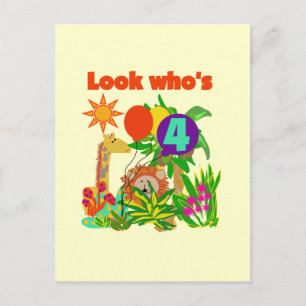 Safari 4th Birthday Tshirts en Gifts Briefkaart