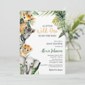 Safari A Little Wild One is onderweg op uitnodigin Kaart (Staand voorkant)