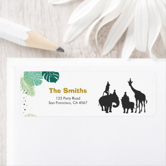 Safari Adresetiketten Wilde 1 Dieren Oerwoud diere Etiket (Insitu)