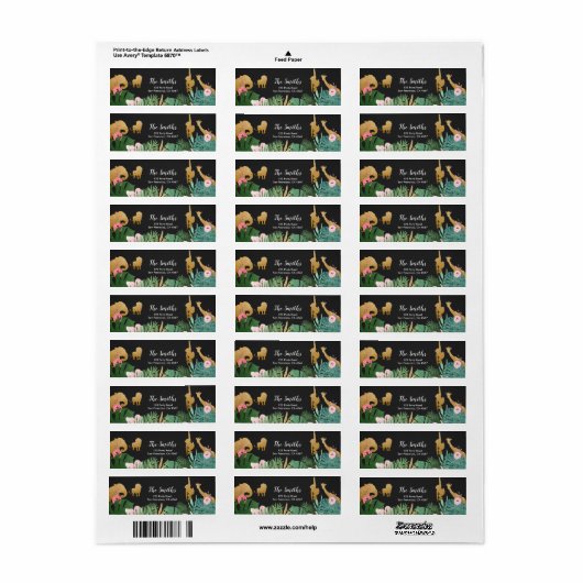 Safari Adresetiketten Wilde 1 Dieren Oerwoud diere Etiket (Full Sheet)
