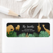 Safari Adresetiketten Wilde 1 Dieren Oerwoud diere Etiket (Insitu)