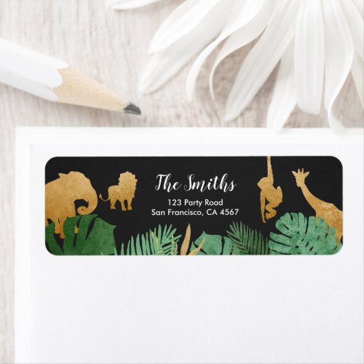 Safari Adresetiketten Wilde 1 Dieren Oerwoud diere Etiket (Insitu)