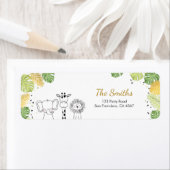 Safari Adresetiketten Wilde 1 Dieren Oerwoud diere Etiket (Insitu)