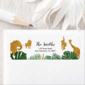 Safari Adresetiketten Wilde 1 Dieren Oerwoud diere Etiket (Insitu)