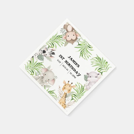 Safari Adventure 1e verjaardag Servet (Hoek)