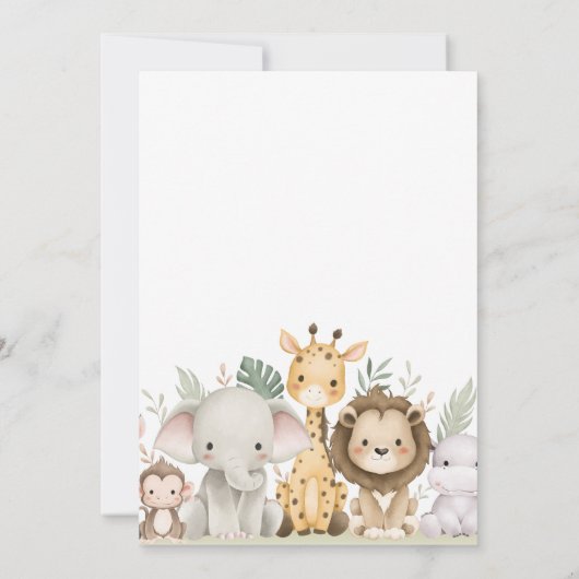 Safari Adventure 1e verjaardag uitnodiging (Achterkant)