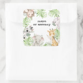 Safari Adventure 1e verjaardag Vierkante Sticker (Tas)