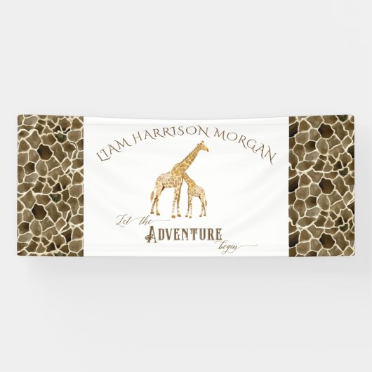 Safari Adventure Baby Boy Shower Room Name Banner (Horizontaal)