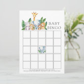 Safari Adventure Baby shower Bingogame Kaart (Staand voorkant)