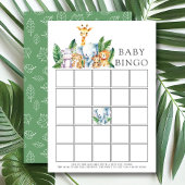 Safari Adventure Baby shower Bingogame Kaart