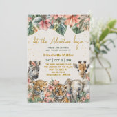 Safari Adventure Baby shower Kaart (Staand voorkant)